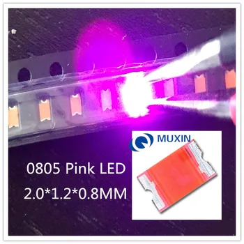 

100pcs SMD 0805 (2012) Pink Surface Mount LED Chip Diode 3.2V Superflux Light Emitting Diode Lamp Electronics Components for PCB