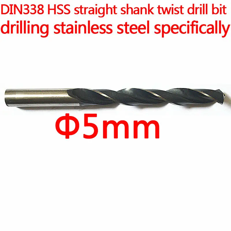 10 Pcs HSS Twist 5mm Drill Bit For Metal Metalworking Tool For Boring