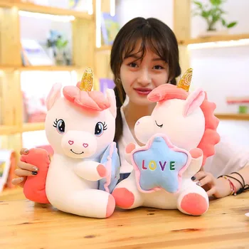 

Large I Love You unicorn doll Stuffed Plush Toy Holding LOVE star Soft Gift for Valentine Day Birthday Girls' Brinquedos