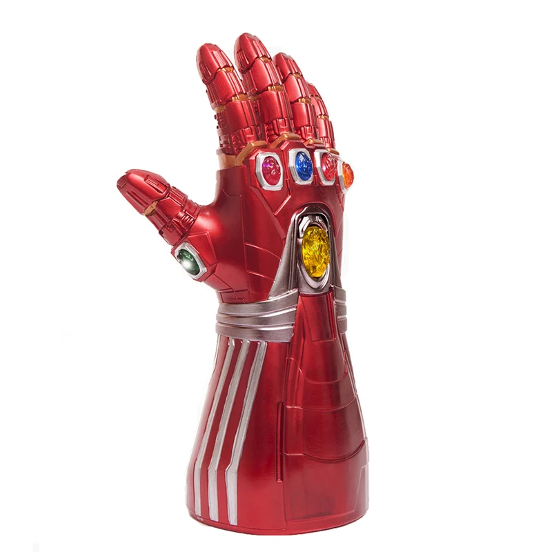 Yacn Infinity Gauntlet Железный человек перчатка костюм рука Тони Старк Косплей ПВХ перчатки с реальным лазерным светильник - Цвет: Adult LED glove