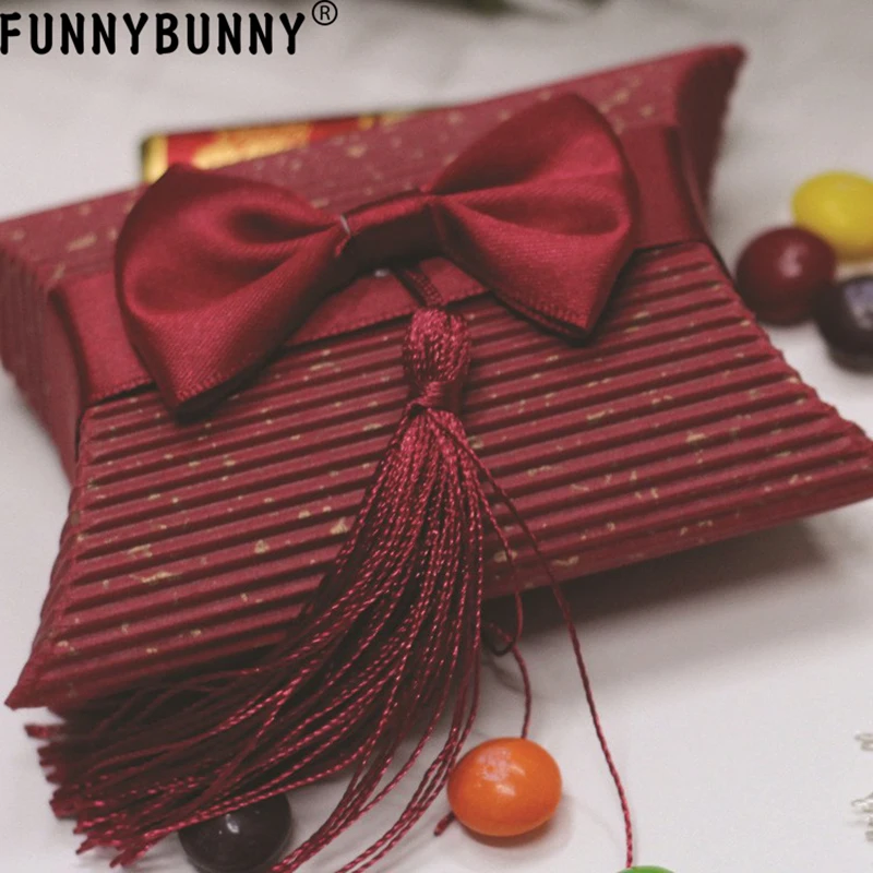 FUNNYBUNNY гофрированная бумажная Подушка конфетная коробка Свадебные сувениры для