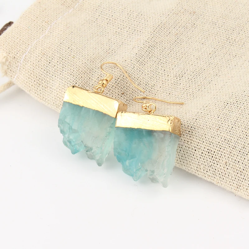 Dayoff Boho Pink Green Handmade Earings For Women Jewelry Unique Resin Irregular Big Earing Mountain Drop Earrings E168 - Image 4