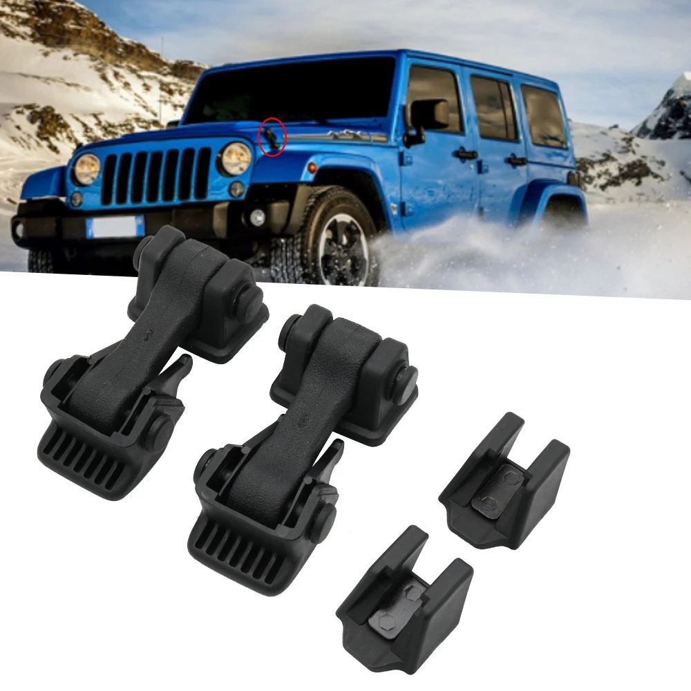 Black Engine Lock Hood Latch Catch Cover ABS Exterior Second Generation Car Styling For Jeep Wrangler TJ 1997-2006 (12)