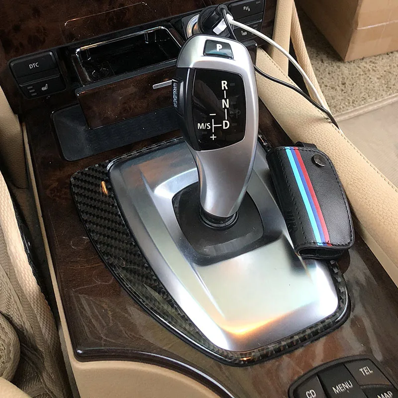 For bmw e60 Carbon Fiber Interior Central Control Gear Shift Panel Decoration Cover Trim 2008-2010 5 series accessories (1)