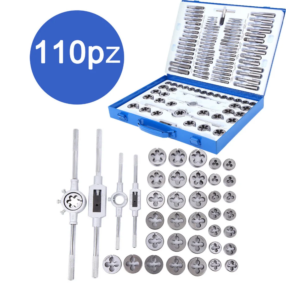 (Shipping From EU ) 110PCS Thread Cutter Set M2 M18 Taps Die Cutter