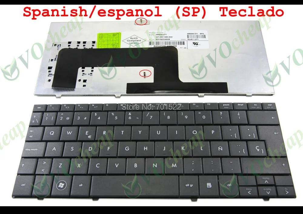 Новая клавиатура для ноутбука HP Mini 700 1000 1100 черная испанская/espanol (SP)|keyboard for hp|laptop