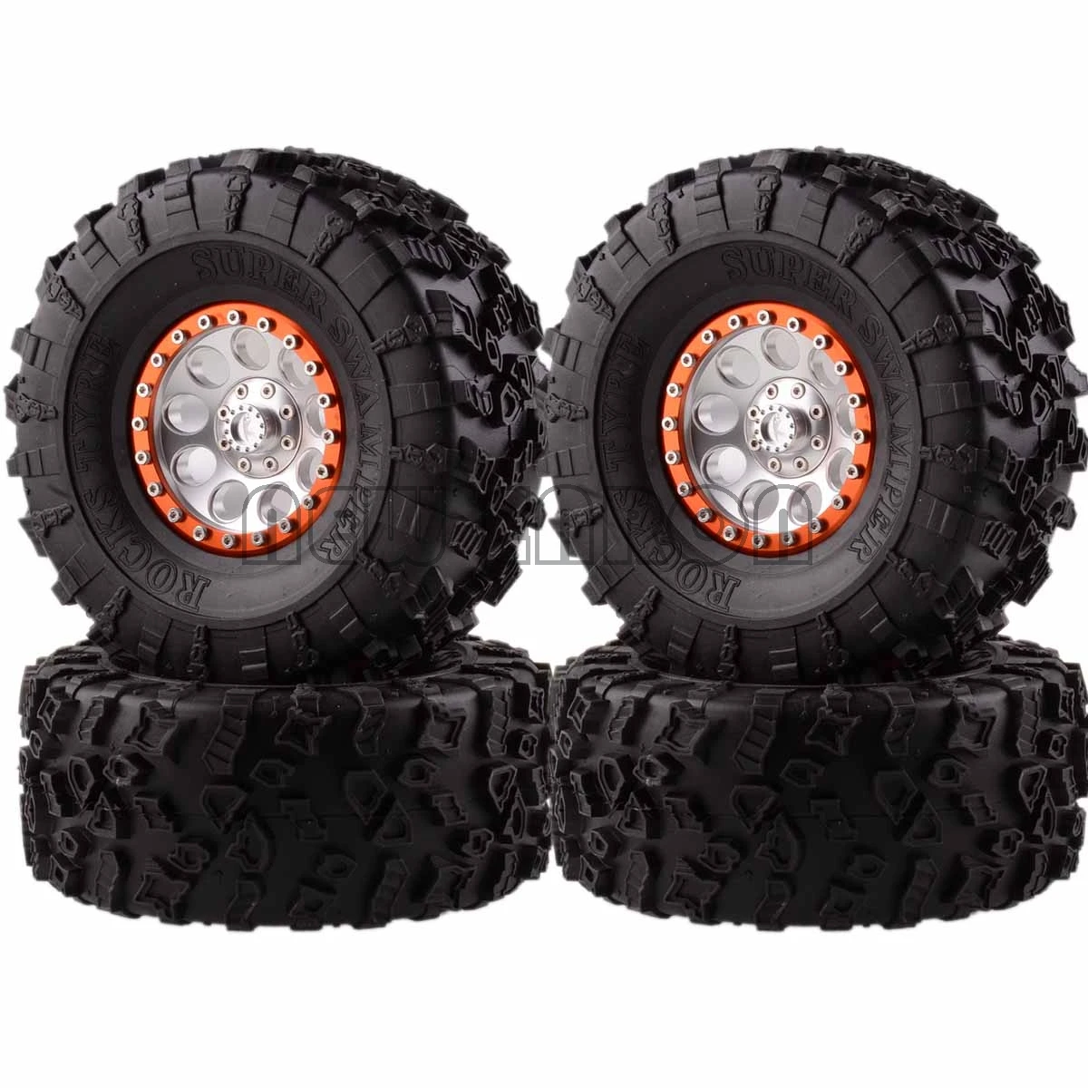 Новые ENRON 4P алюминиевые 2," Beadlock колеса и 132 мм шины для RC 1/10 модели Axial Yeti/Wraith RC Гусеничный - Цвет: SILVER-ORANGE