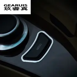Стайлинга автомобилей интерьера мультимедиа панели управления Кнопка меню украшения отделка Наклейки Чехлы для BMW E60 5 серии авто