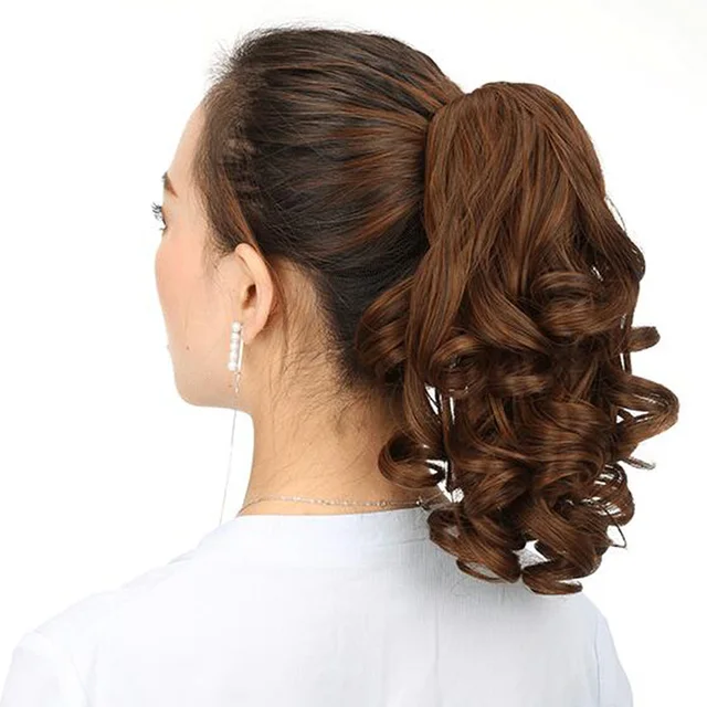 Short Kinky Curly Ponytails Hair Extensions - 90g Black 