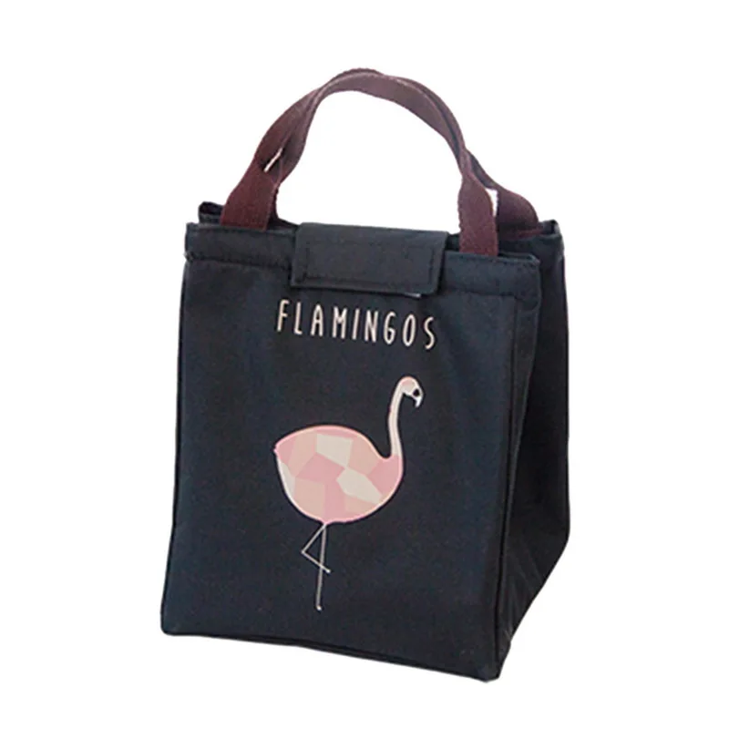 Мужская Термосумка-тоут с Фламинго Pui, черная Водонепроницаемая оксфордская Пляжная сумка для ланча, сумка для пикника, сумка-холодильник для женщин и детей - Цвет: black