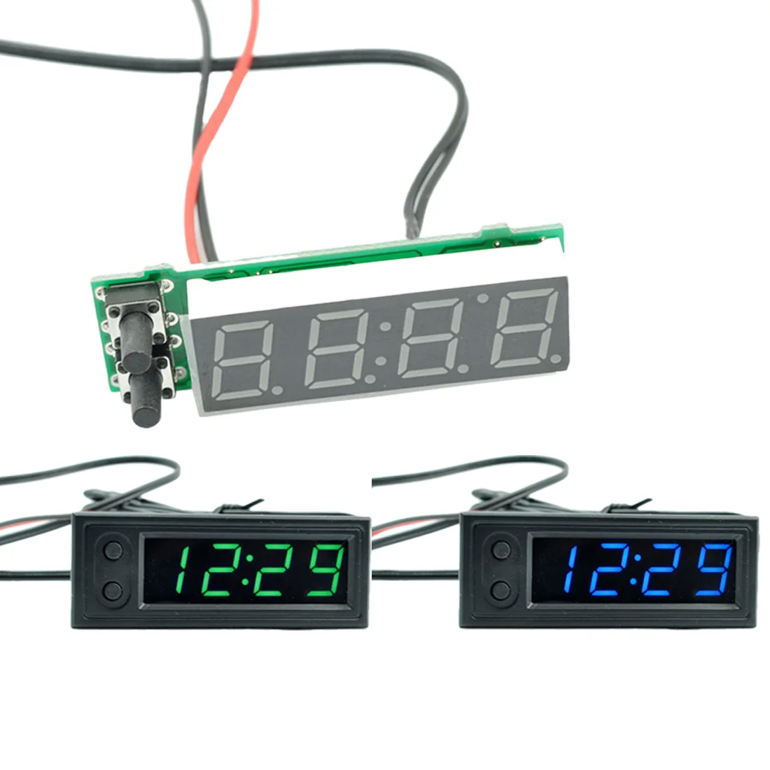 

1pcs DIY Multifunction Clock Car Temperature Battery Voltage Monitor Voltmeter DC 12V