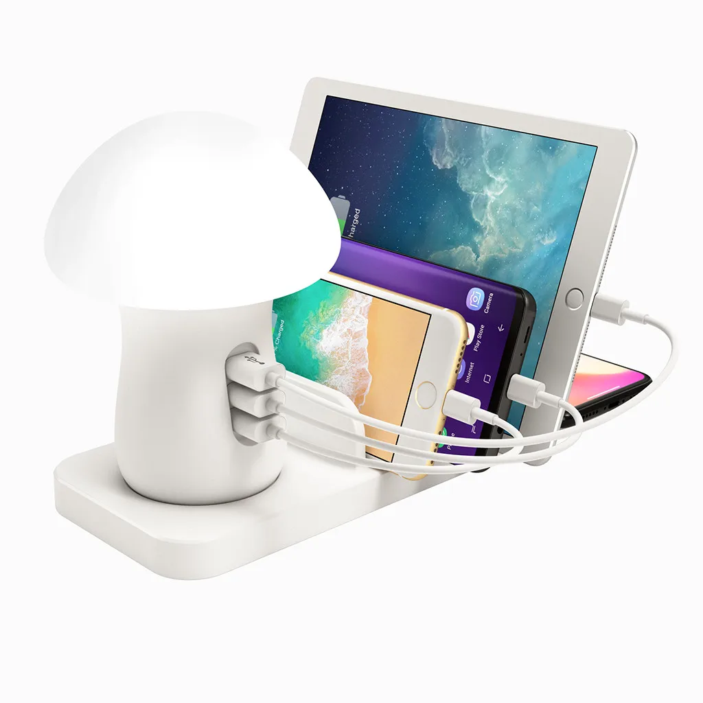 Carprie Qi Беспроводное зарядное устройство с 3 портами USB 10 Вт зарядная станция для