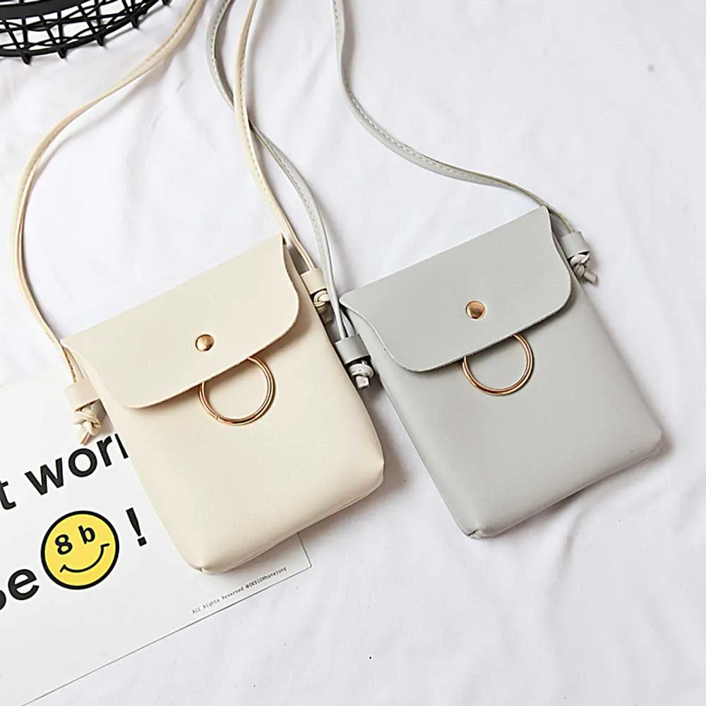 SUBIN PU Leather Cell Phone Bag Wallet luxury Purse Neck Strap Shoulder bag make-up Simple portable Casual Bags for girl | Мобильные
