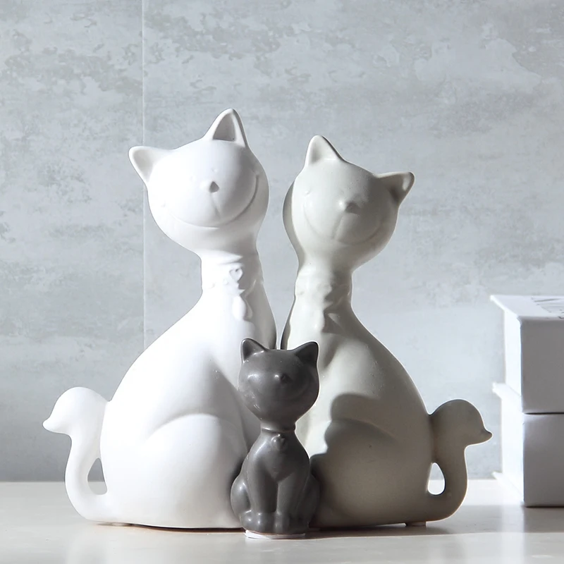 

Ceramic cats vintage home decor crafts animal ornaments for homes decorations kitten porcelain figurines mascot wedding gifts