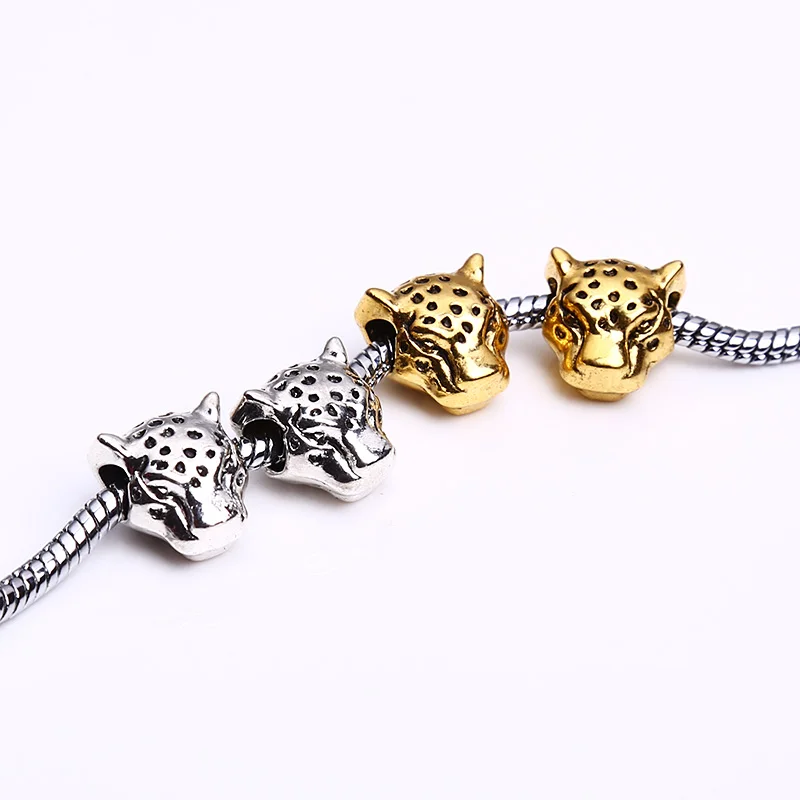 Kupla Vintage Metal Leopard Beads Charms Fit Pandora Bracelets DIY