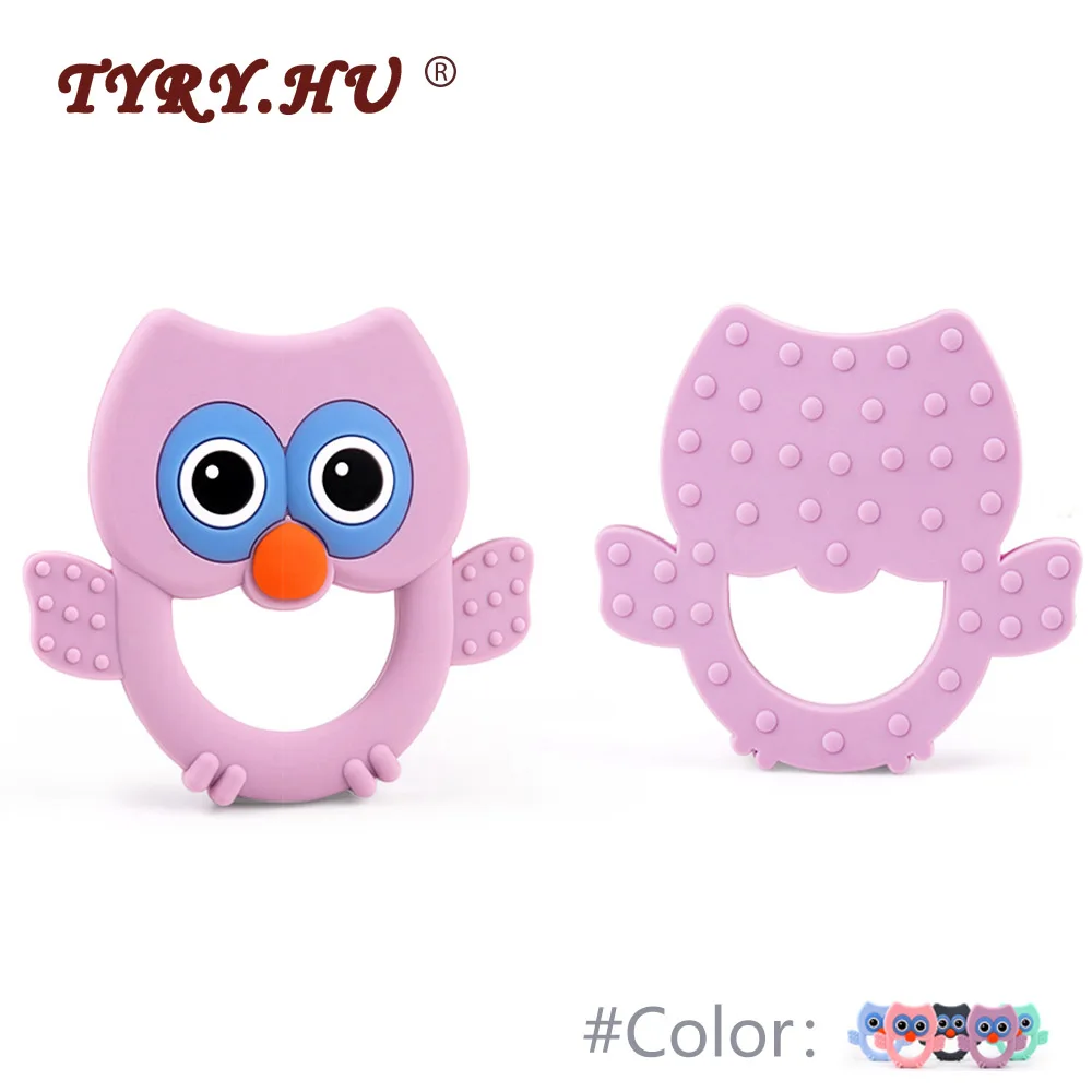 

TYRY.HU 1pc Baby Teether Food Grade Silicone Teether Owl Shape Baby Teething Toy DIY Pacifier chain Accessories Dental Care