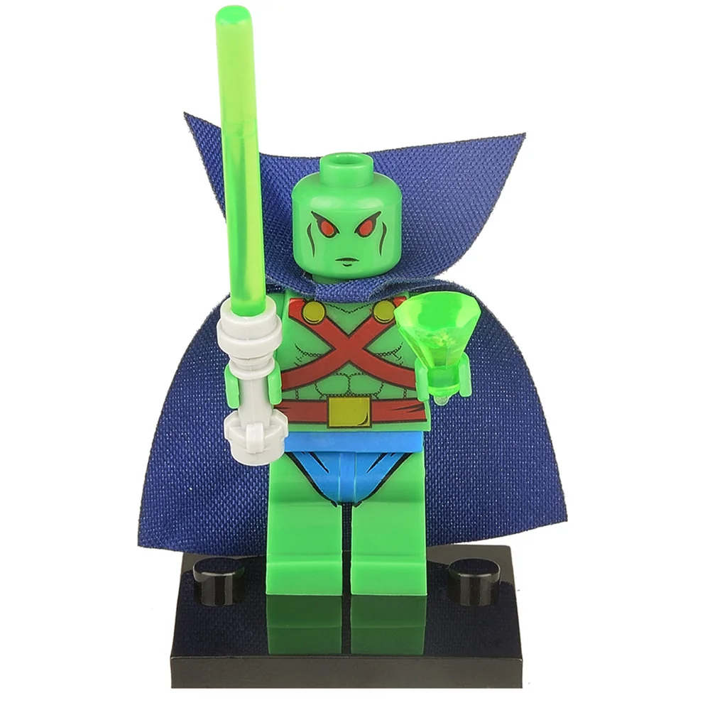 

Single Sale Martian Manhunter with Cape DC Justice League SUPER HEROES Assemble Minifig Model Building Blocks TOYS