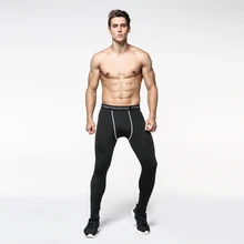Для мужчин спортивные длинные брюки одежда кожи обтягивающие колготки База под Слои тренировки Длинные брюки
