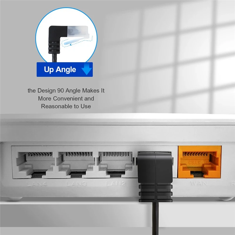 Ультра тонкий Cat6a Ethernet кабель вверх угол UTP сетевой патч Cat 6a (Категория 6) черный| |
