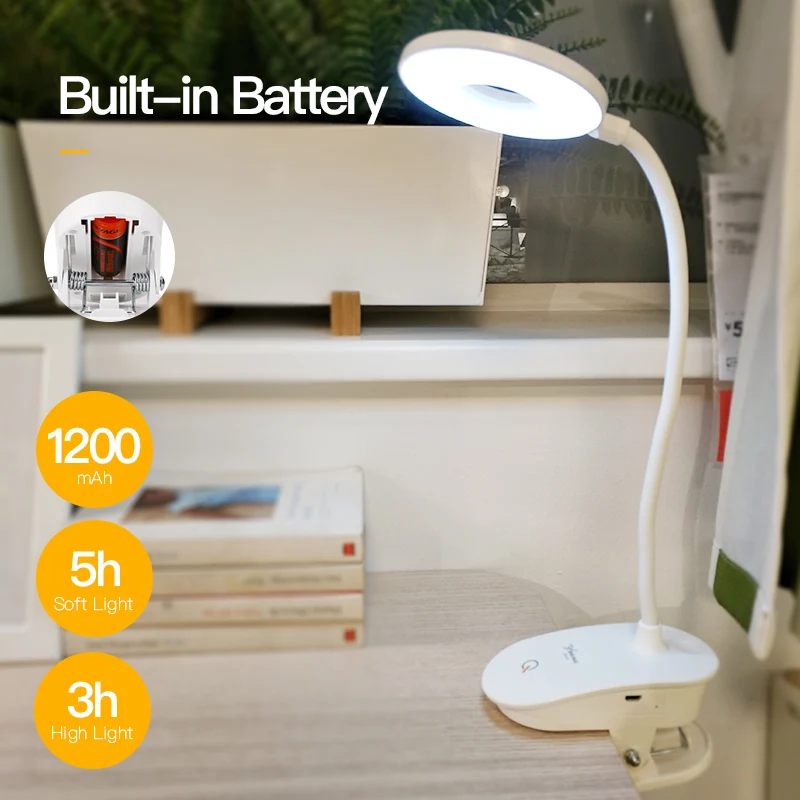 KARRONG LED сенсорный переключатель вкл/выкл 3 режима Клип Настольная лампа 7000K защита