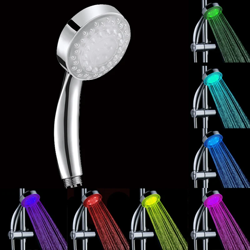 

7 Colors Mixing led Bath Shower Head Led Lights bath shower faucet Multi Color water rain shower Not Need Batteries