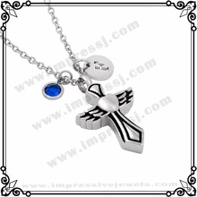 MJD8326 Personalizado Collar de Joyería Negro W Cruz Cenizas Urna de Cremación Memorial Recuerdo Colgante