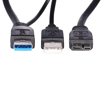 

USB 3.0 Dual Power Y Shape 2 X Type A to Micro B Super Speed Cable External Hard Drives Extension Wire Connector LSMK99