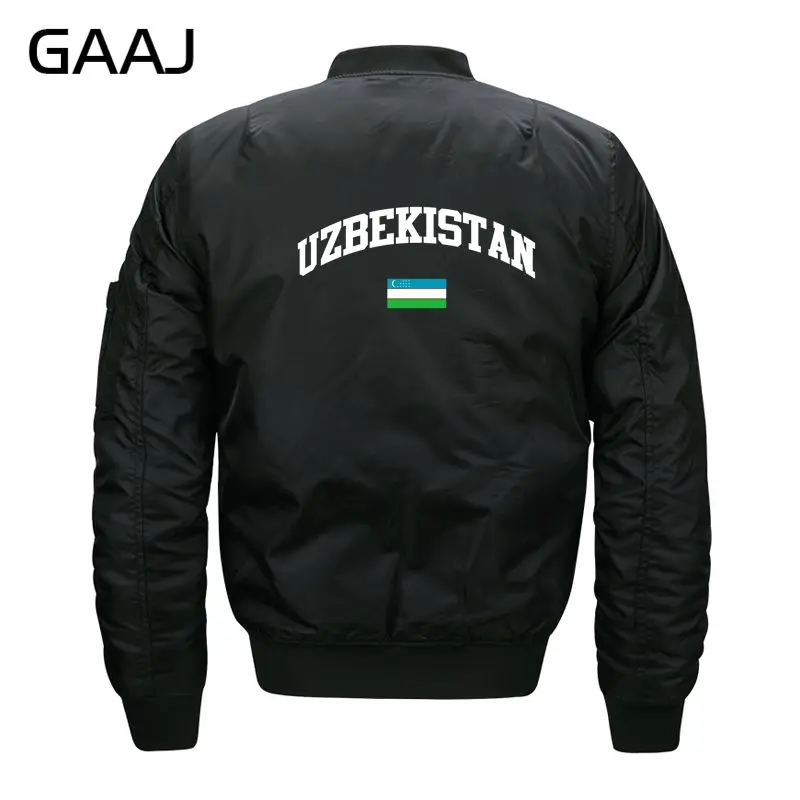 

GAAJ Uzbekistan Flag Jackets Men Windbreaker Waterproof Jacket Winter For Male Bomber Coat Warm Fleece Military Style #LG922