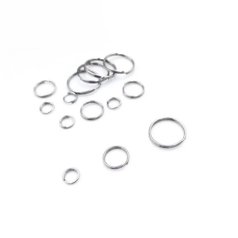 50/100pcs/lot 4-12mm Stainless Steel Open Double Jump Rings for Key Double  Split Rings Connectors DIY Craft Jewelry Making (Color : Steel 100pcs, Size  : 0.6x6mm) 