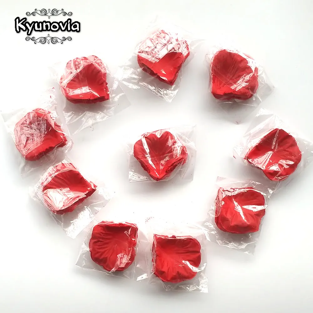 Kyunovia 1000 шт. искусственные лепестки роз для девочек в цветочек бросить Шелковый лепесток искусственные лепестки для свадьбы конфетти вечерние украшения событие FR03 - изображение