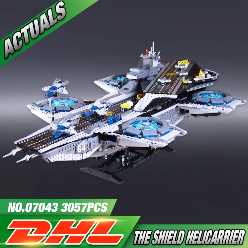 font b Lepin b font 07043 Super Heroes The Shield Helicarrier Model Building Kits Mini