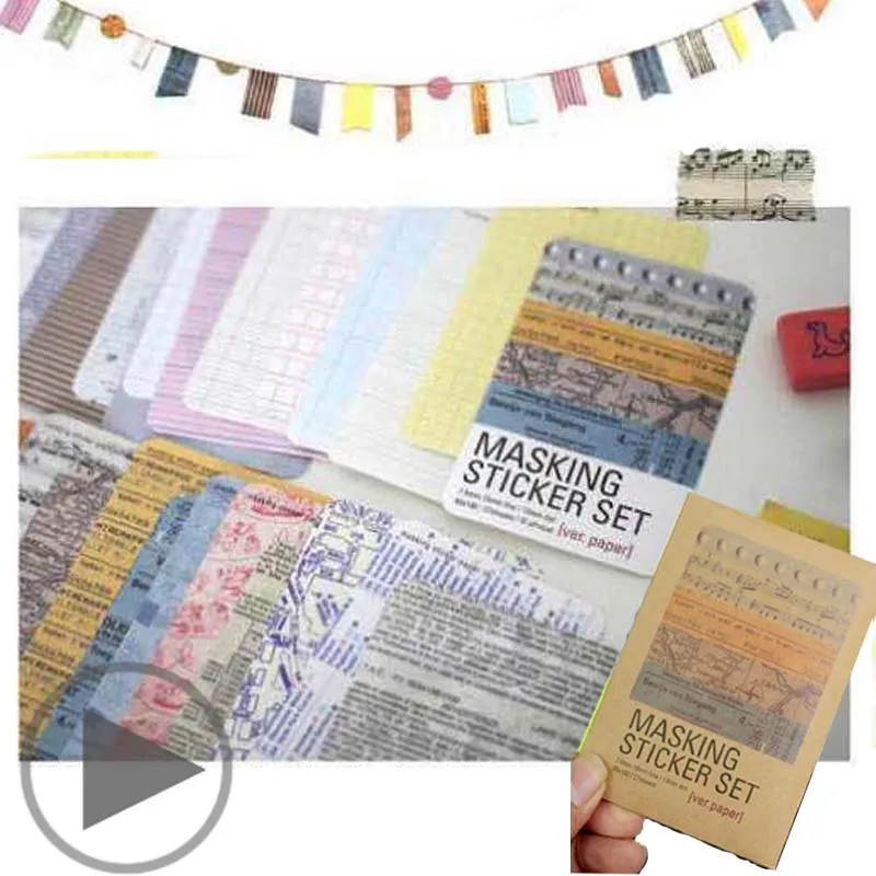 

27 sheets/set Retro Characters Paper Washi Masking Sticker Scrapbooking Diary Planner DIY Craft Gift Card Making Decor Tape