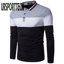 URSPORTTECH брендовая мужская рубашка поло мужская деловая и повседневная Однотонная рубашка поло с длинными рукавами дышащие рубашки поло M-2XL