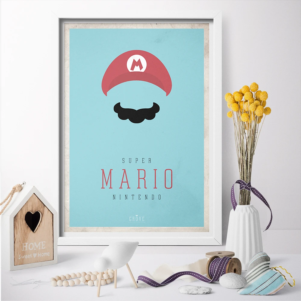 

Minimalism Nintendo Super Mario Game Wall Art Poster Print Canvas Painting Canvas Print Art Picture Home Decor No Frame