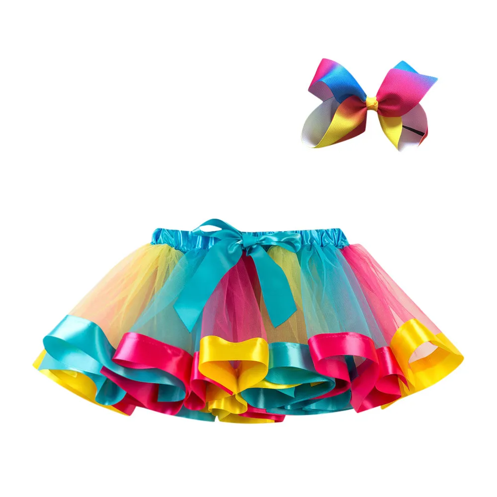 Детские вечерние балетные пачки для девочек, костюм для малышей юбка+ заколка для волос с бантом, юбка для девочек vetement enfant fille, юбка-пачка