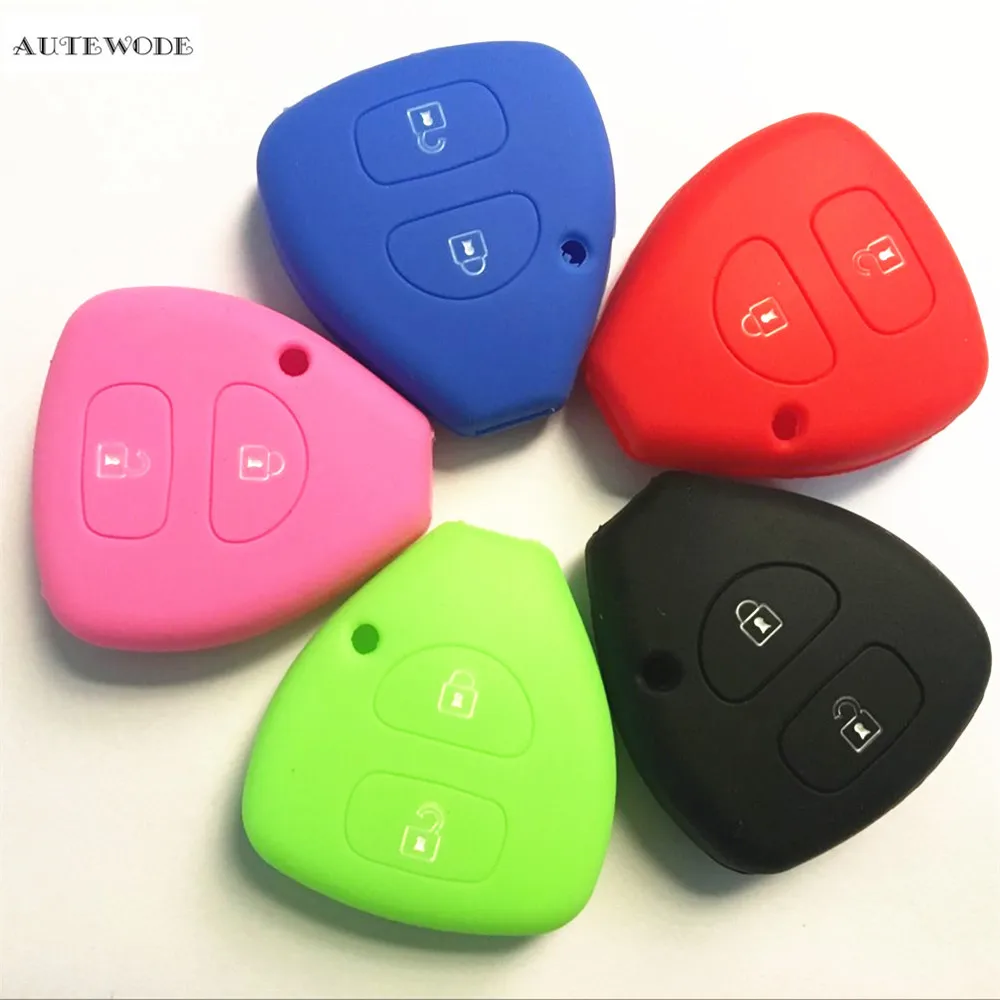 AUTEWODE 2B Silicone Car Key Cover Case For Toyota Corolla Hilux Vitz
