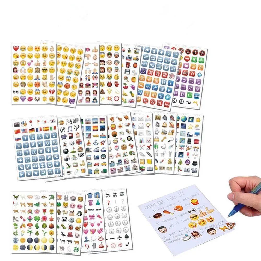 

19 Sheets/pack Emoji Sticker Assortment , 912 Stickers the MOST POPULAR EMOJIS
