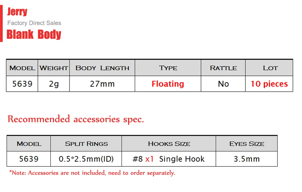 Jerry 10 шт. 27 мм 2 г Неокрашенная твердая приманка Сверхлегкая рыболовная приманка воблер кренк приманка Форель Приманка один крючок