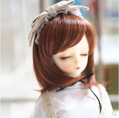Высокое качество 1/3 1/4 1/6 коричневый Средний BJD волосы SD кукла парик для шарнирной