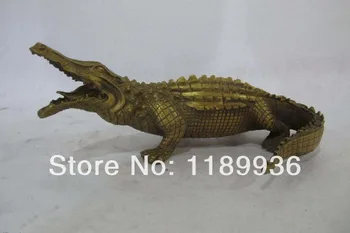 

Chinese Brass Copper handwork carve Crocodile Decoration Statue