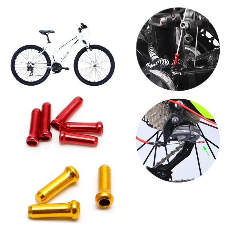 30 قطع مجموعة 7 ألوان أجزاء الألومنيوم mtb دراجة دراجة الفرامل كابل سلك نهاية كاب خط الأساسية كاب غطاء والعتاد التحول الفرامل