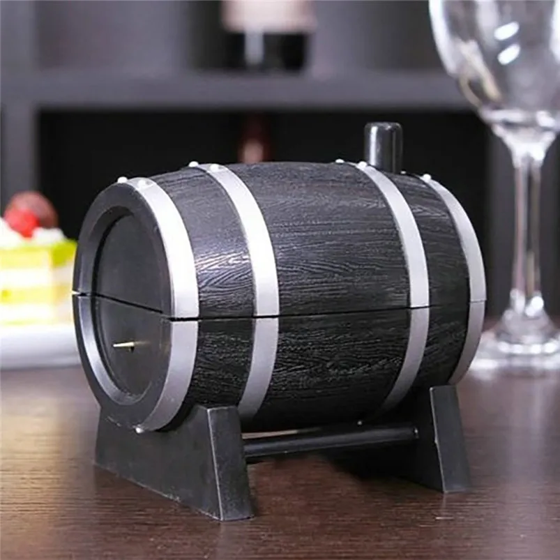Toothpick Box Container Dispenser Holder Wine Barrel Automatic Plastic Home Decor Organization 40FY273