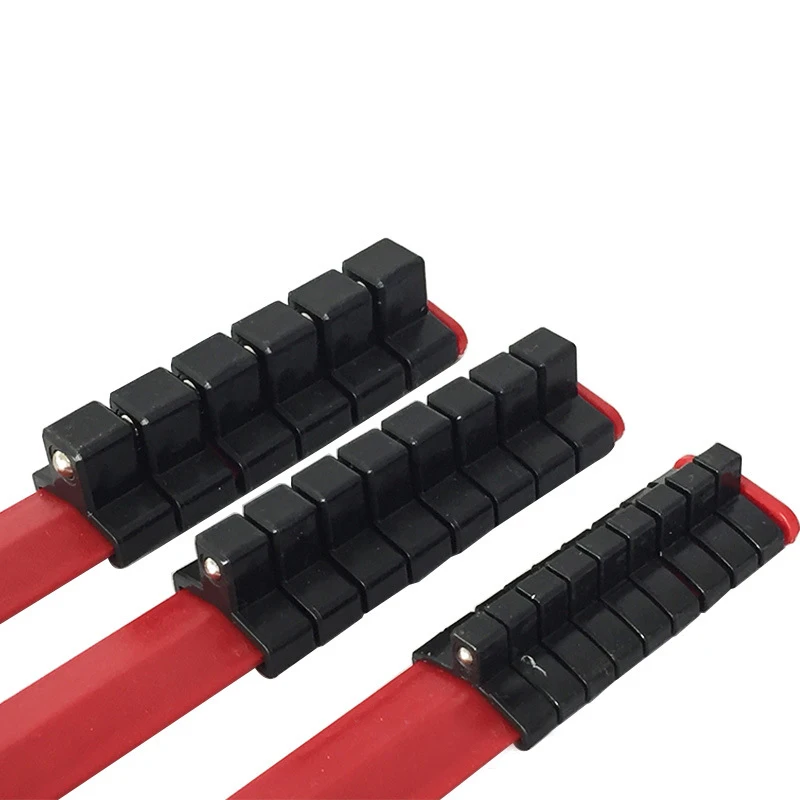 3PCS 1/4'' 3/8'' 1/2'' Socket Rack Holders Self Organizer Rail Rack Tray Storage Plastic