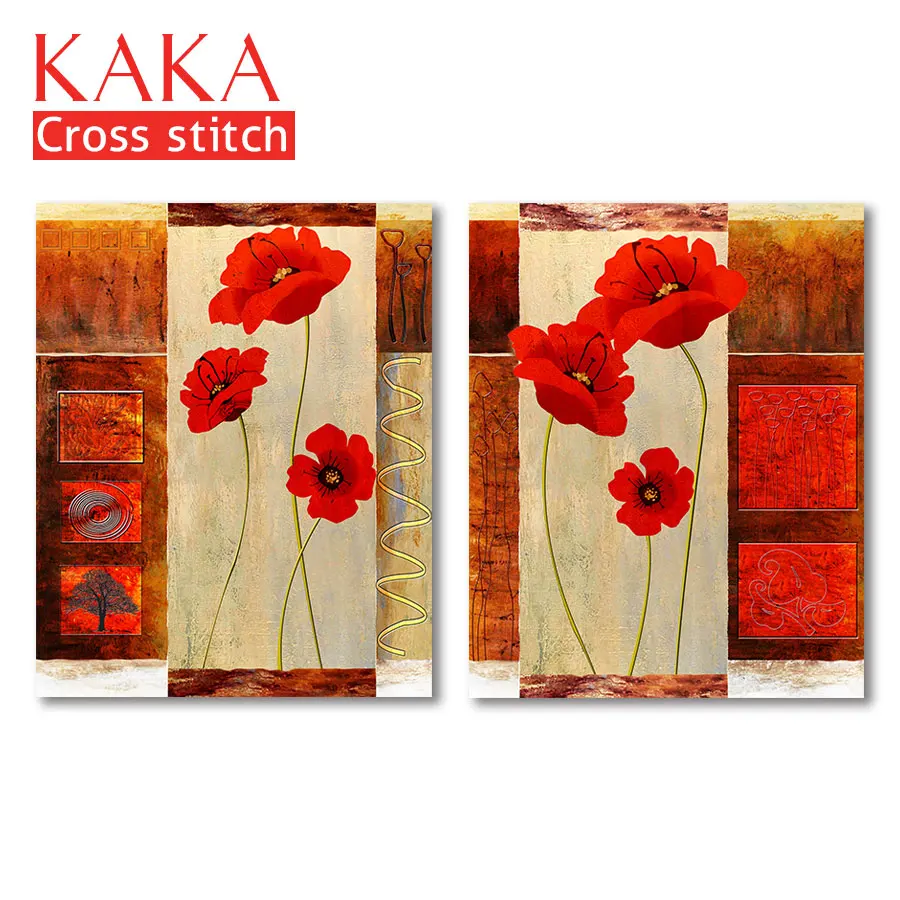 

Cross stitch kits,Embroidery needlework sets with printed pattern,11CT-canvas for Home Decor Painting,Flowers Full NCKF089