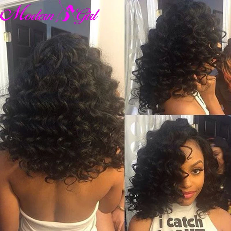 Short Hairstyles With Deep Wave Weave