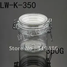 300 шт/партия 350 г большая бутылка крема, прозрачная банка для домашних животных, банка для крема, герметичные банки и пластиковые банки LW-K-350