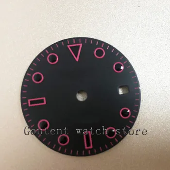 

28.5mm Sterile Black Dial Date fit 2428 2836 Miyota 8215 821A 8205 movement