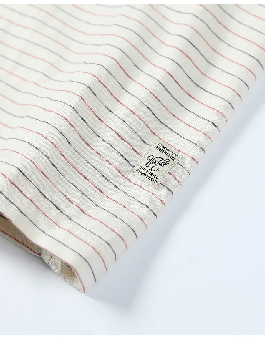 SIMWOOD полосатая футболка мужская летняя новая футболка Бретон Топ Повседневная хлопок дышащая футболка размера плюс 190324