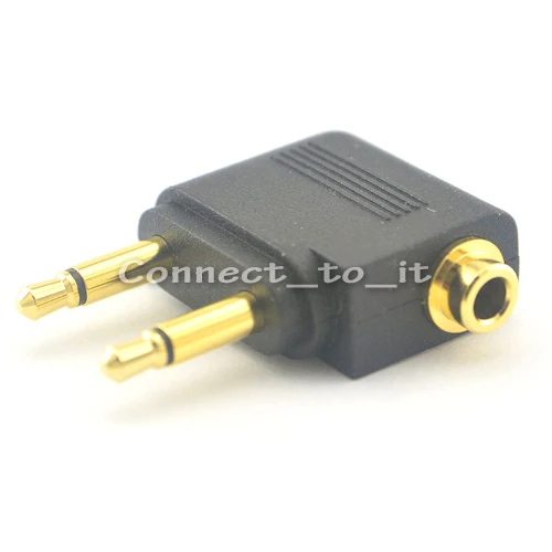 5pcs lot Airline Airplane Earphone Headphone Headset Jack Audio Adapter 3 5mm