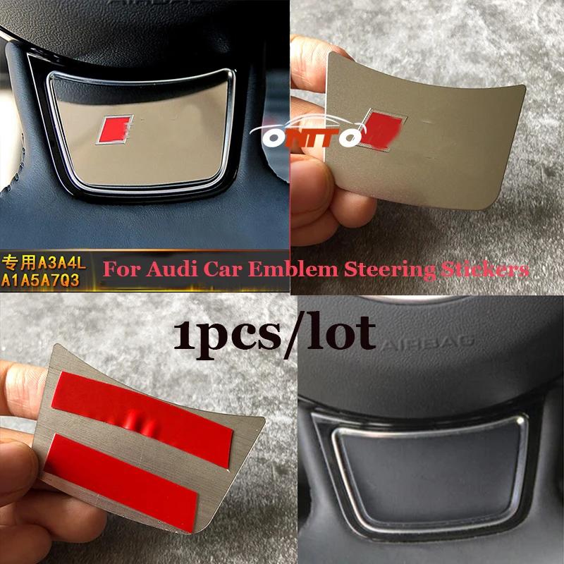 

1pcs 3D Metal Car emblems decor Auto Decals Car Steering Stickers badge For A1 A2 A3 A4 A5 A6 A7 A8 Q1 S car Steer wheel Decal